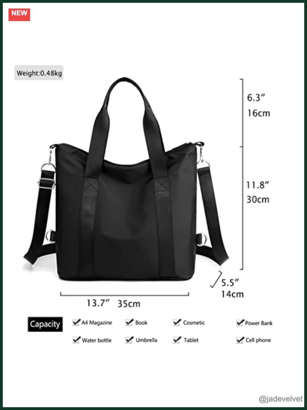 Nylon Crossbody Satchel Tote Waterproof Messenger 7 Pockets Shoulder Bag